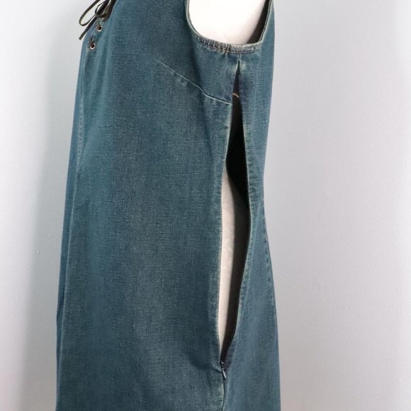 New Sonoma Women's L Denim Blue Jean 90's Y2K Fitted Sheath Sleeveless Dress - Picture 6 of 11